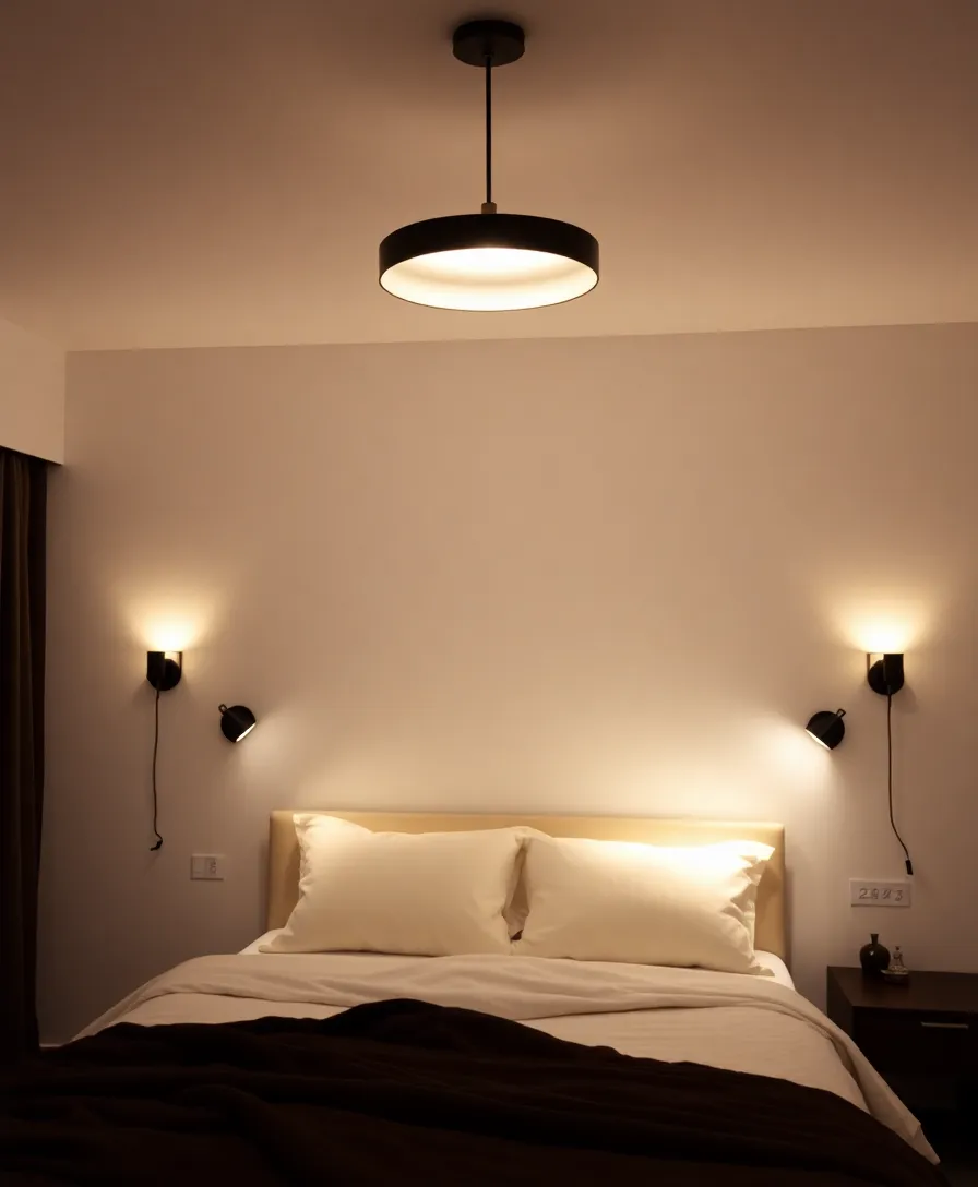 20 Stunning Minimalist Bedroom Design Ideas You’ll Wish You Knew Sooner! - 14. Layered Lighting