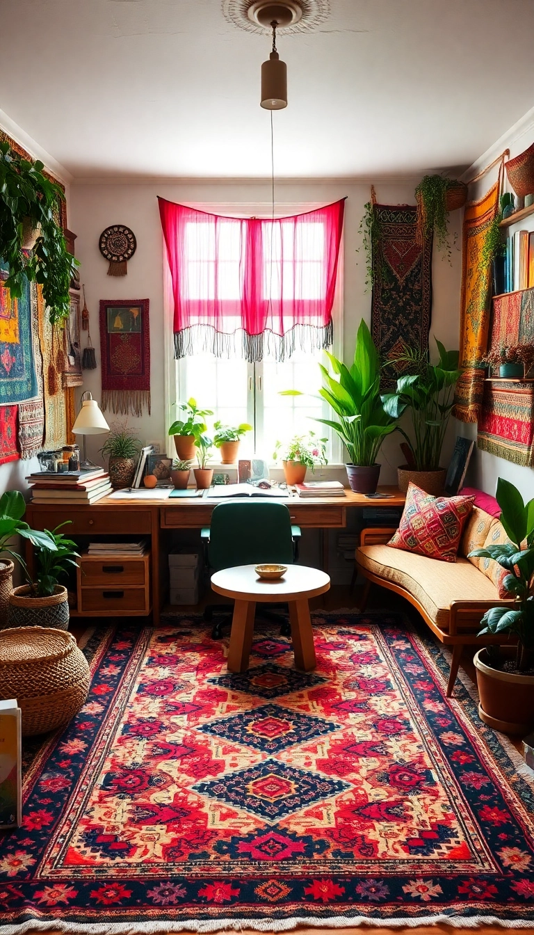 20+ Stunning Office Inspiration Ideas You Need to See - 2. Bohemian Bliss