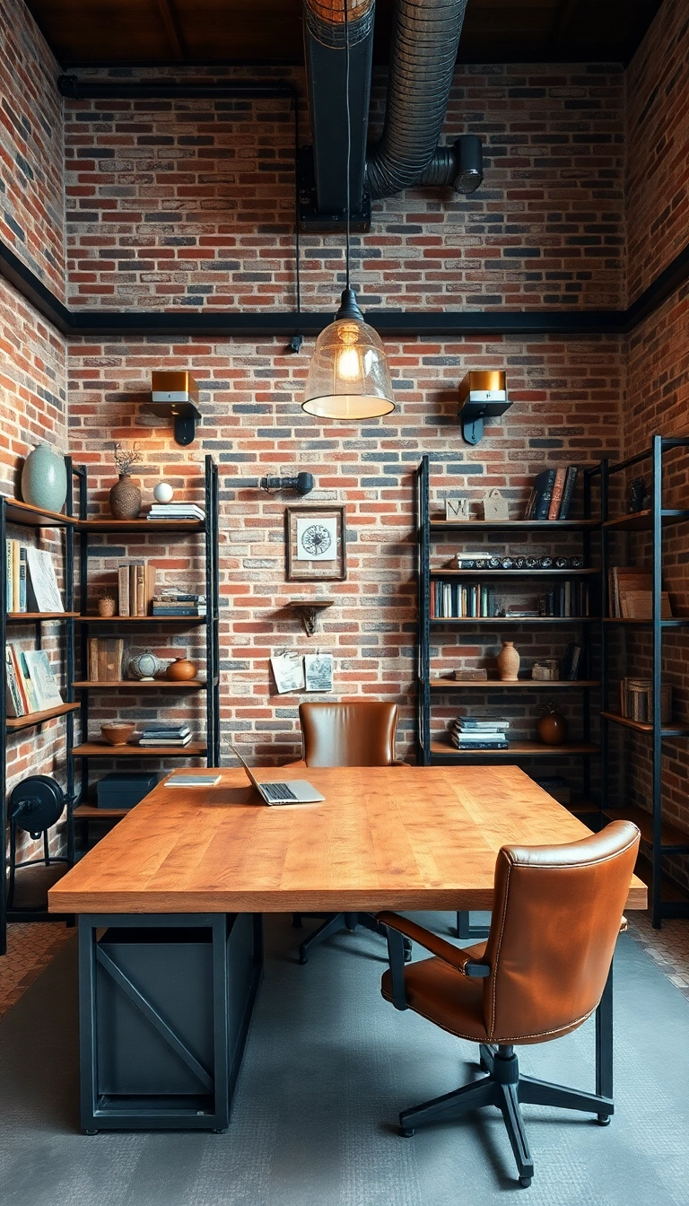 20+ Stunning Office Inspiration Ideas You Need to See - 3. Industrial Chic