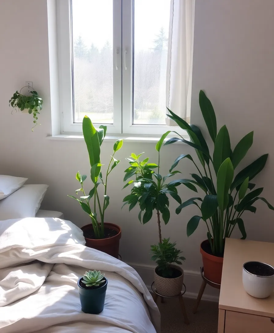 21 Stylish Minimal Bedroom Inspo Ideas That Exude Peace and Calm! - 7. Greenery and Plants