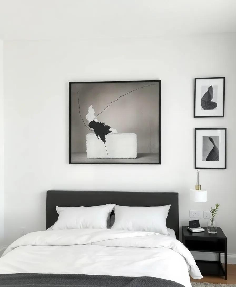 21 Stylish Minimal Bedroom Inspo Ideas That Exude Peace and Calm! - 9. Minimal Art