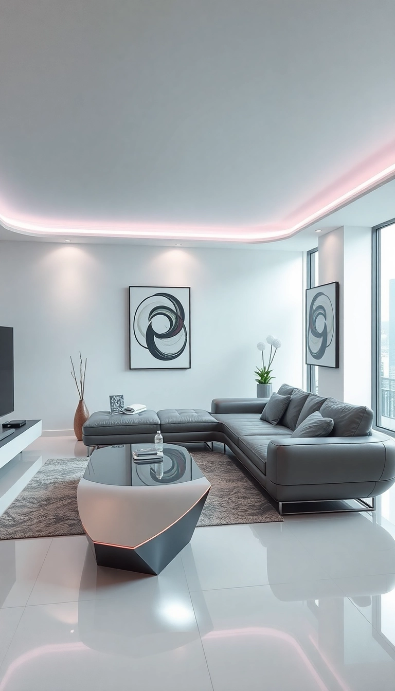 20+ Stunning Living Room Decor Ideas You Need to See - 11. Futuristic Flair