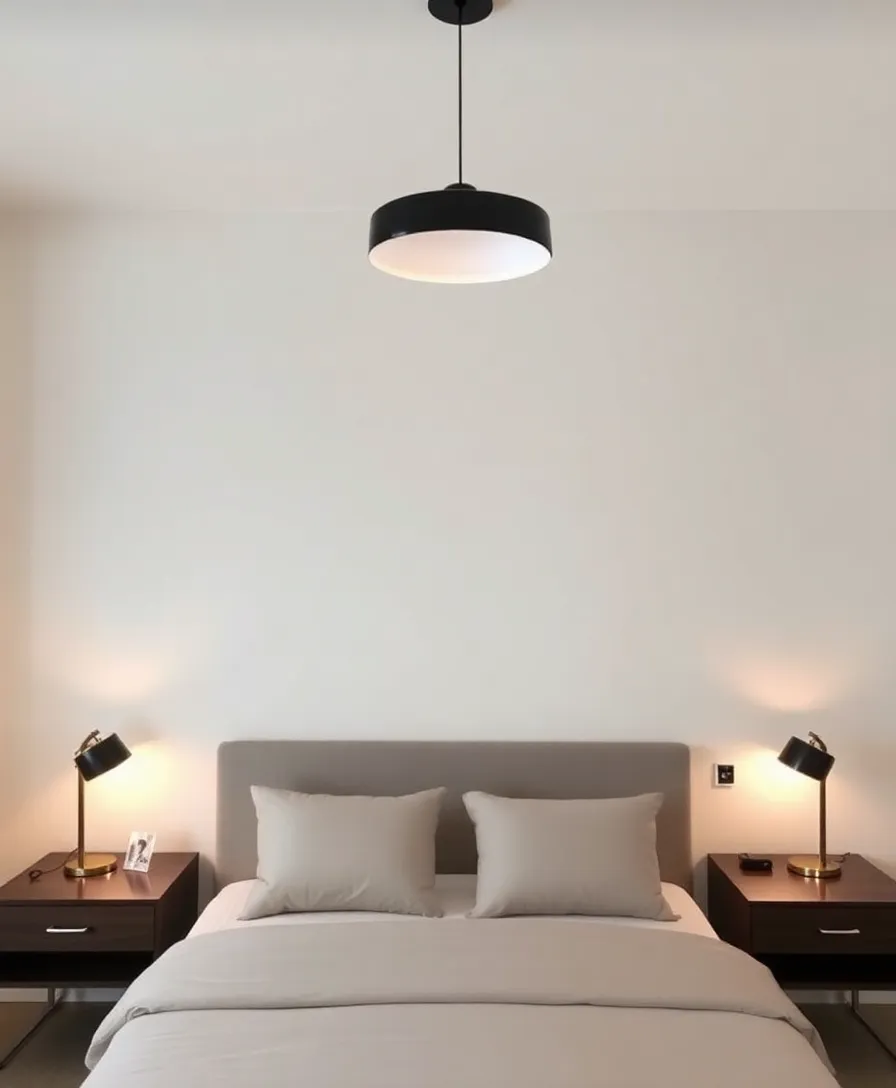 21 Minimalist Bedroom Decor Ideas to Create Your Dream Oasis! - 8. Minimalist Lighting