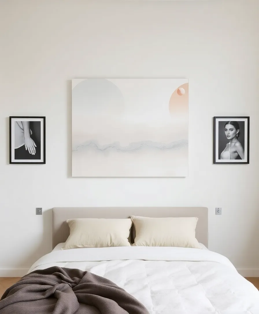 21 Minimalist Bedroom Decor Ideas to Create Your Dream Oasis! - 3. Minimalist Artwork