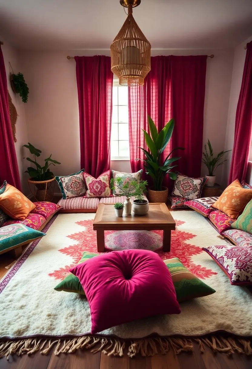 21 Boho Bedroom Ideas That Will Transform Your Space into a Dreamy Retreat! - 20. Cozy Floor Cushions