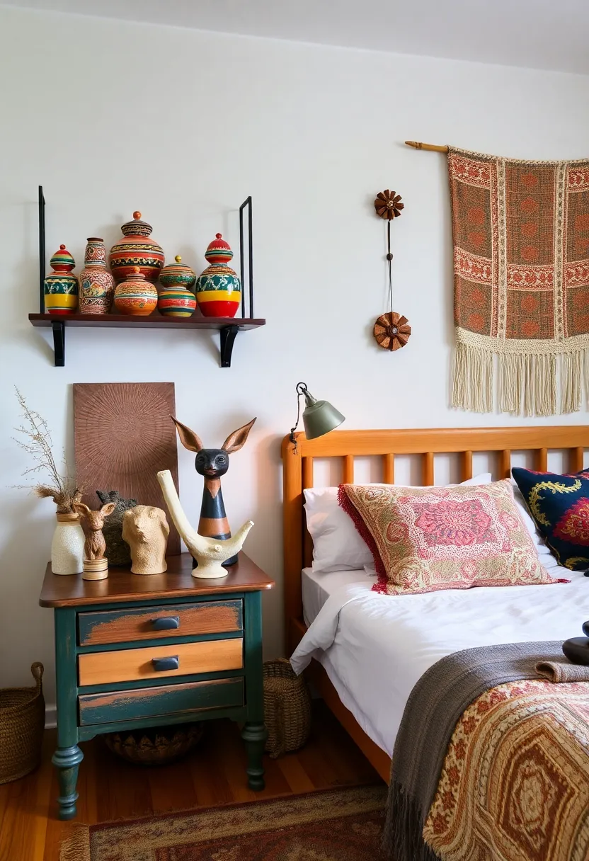 21 Boho Bedroom Ideas That Will Transform Your Space into a Dreamy Retreat! - 17. Artistic Accessories