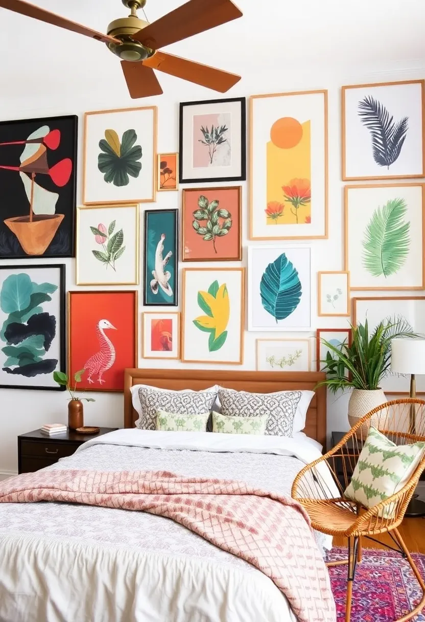 21 Boho Bedroom Ideas That Will Transform Your Space into a Dreamy Retreat! - 3. Statement Wall Art