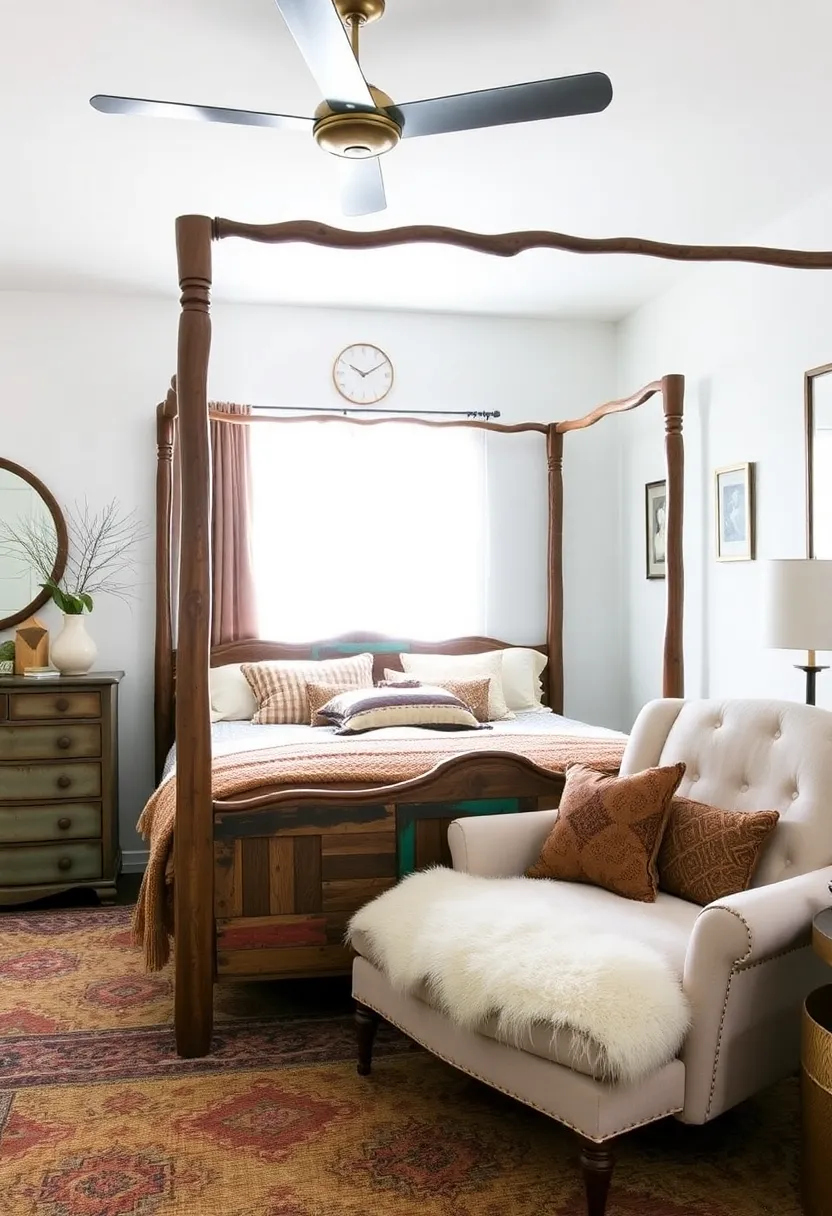 21 Boho Bedroom Inspirations That Will Make You Want to Redecorate ASAP! - 9. Statement Furniture Pieces