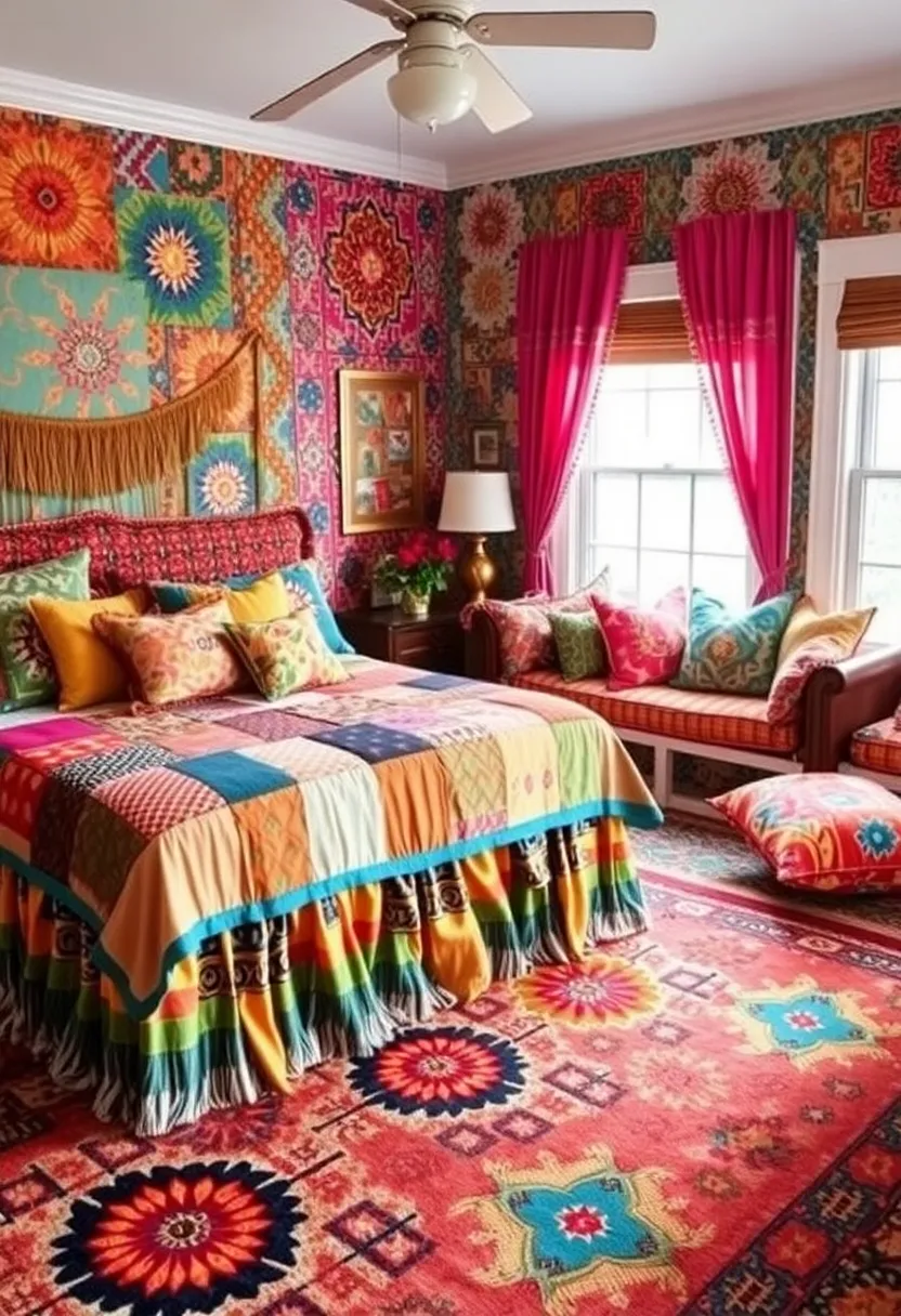 21 Boho Bedroom Inspirations That Will Make You Want to Redecorate ASAP! - 2. Vibrant Patterns and Layers
