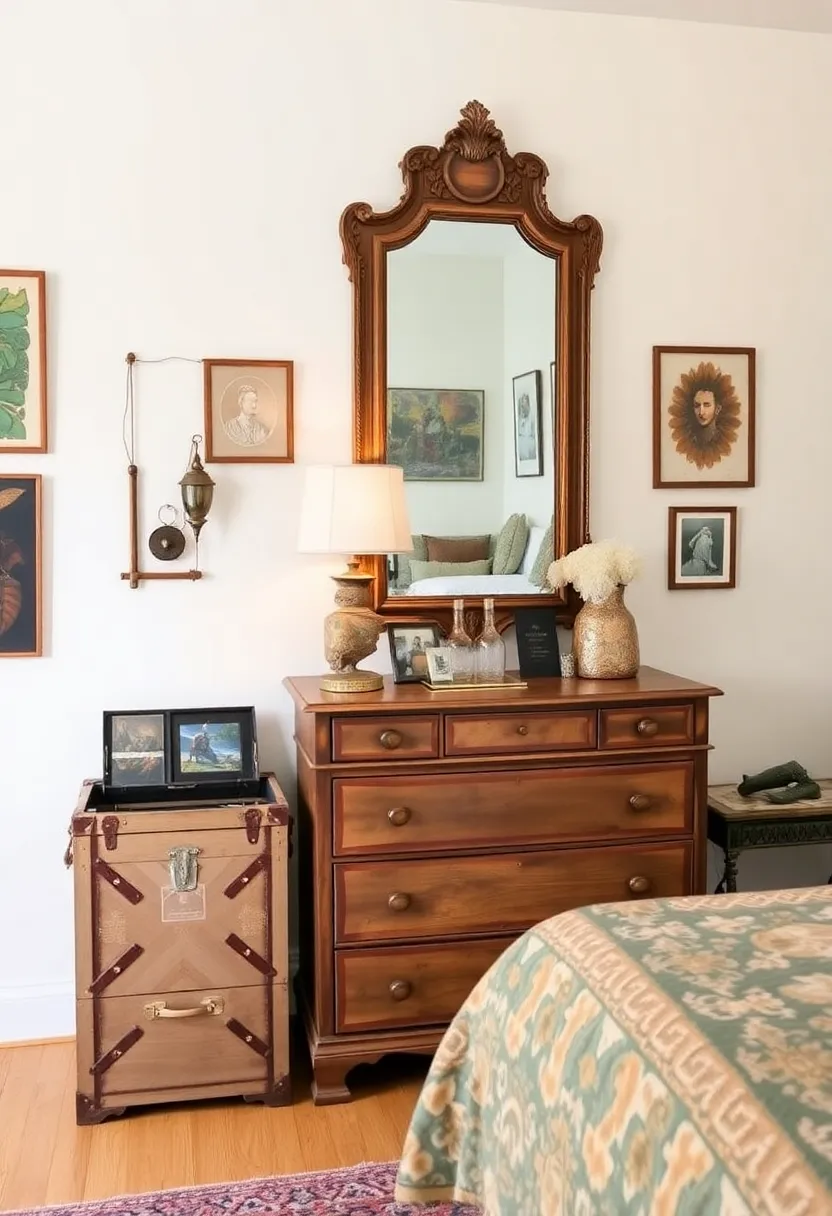 21 Boho Bedroom Inspirations That Will Make You Want to Redecorate ASAP! - 7. Vintage Finds and Thrifted Treasures