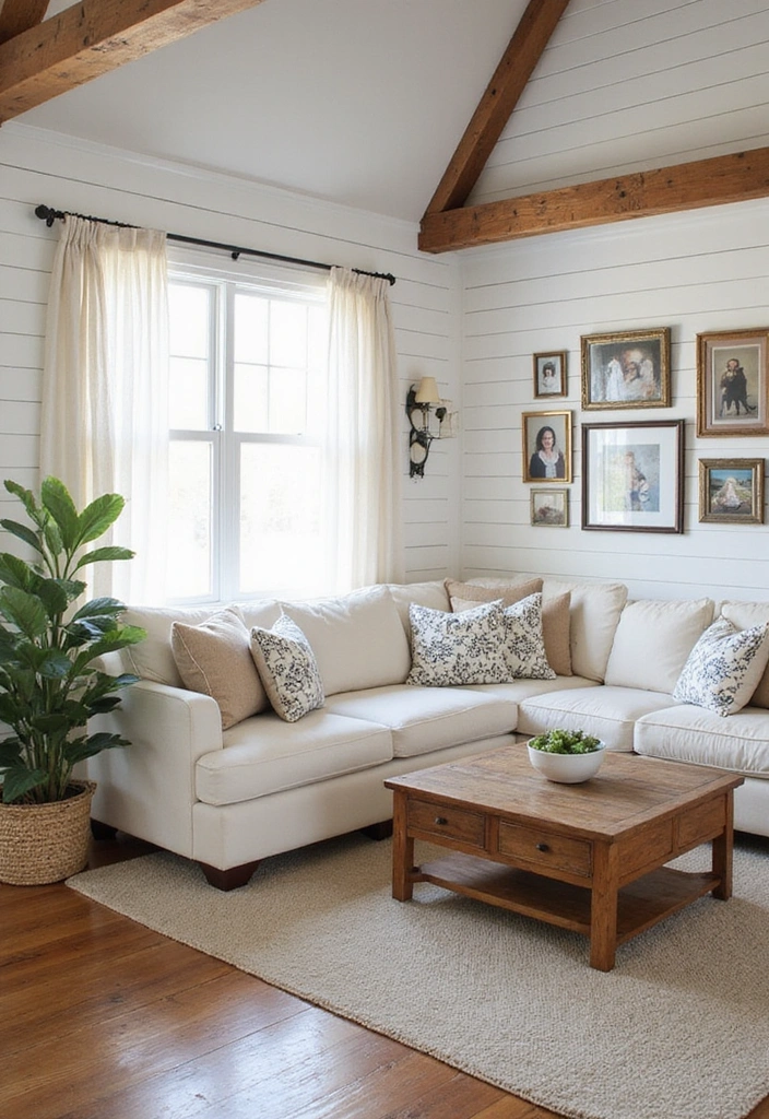 20 Cozy Farmhouse Living Room Ideas That'll Make You Want to Stay In (#9 is Pure Magic!) - 1. The Classic White Palette