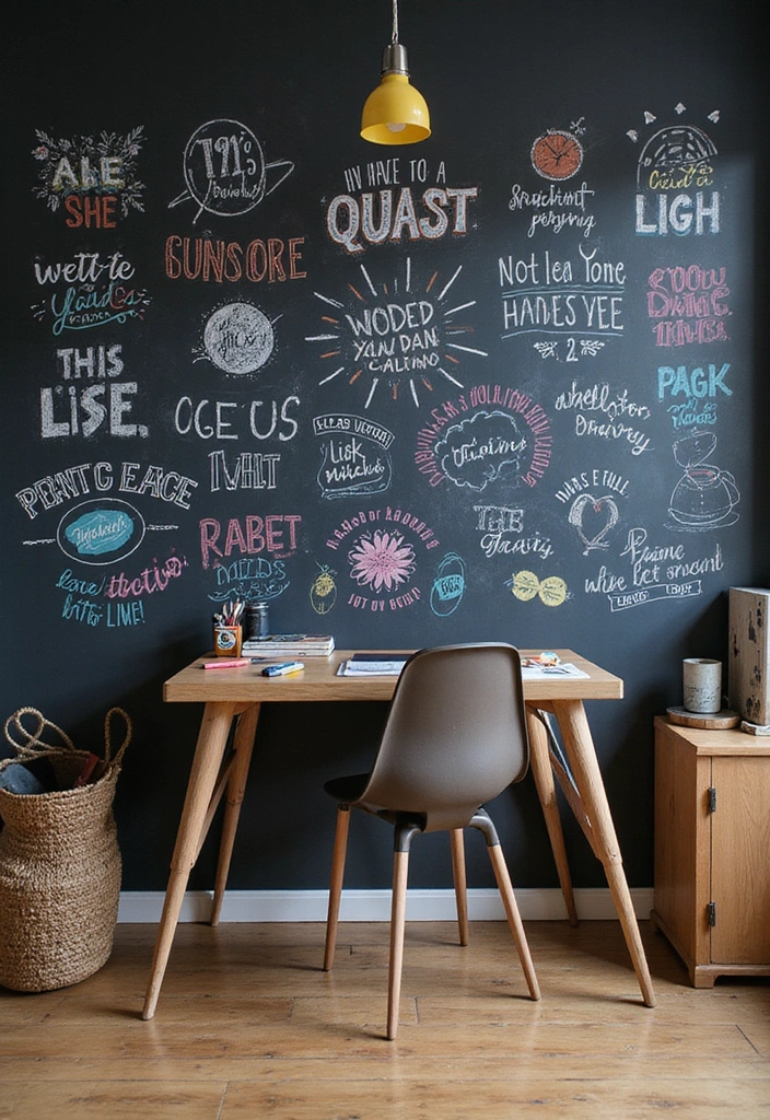 15 Creative Office Ideas That Will Inspire Your Best Work (You Won't Believe #9!) - 9. DIY Chalkboard Wall