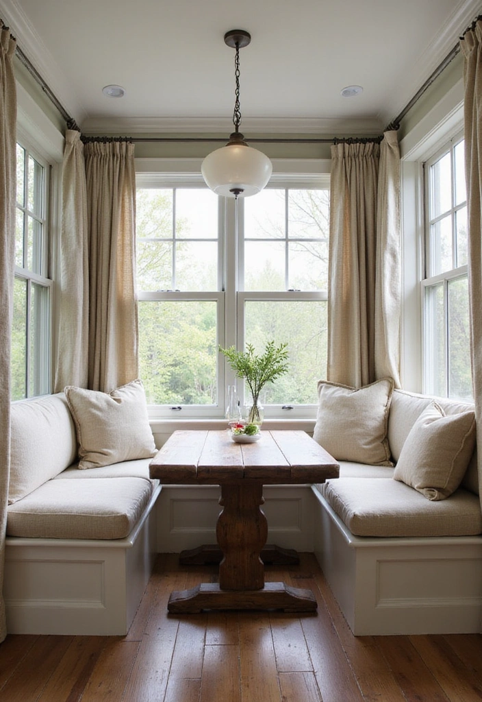 15 Cozy Farmhouse Kitchen Designs That'll Inspire Your Next Remodel! - 5. Cozy Breakfast Nook