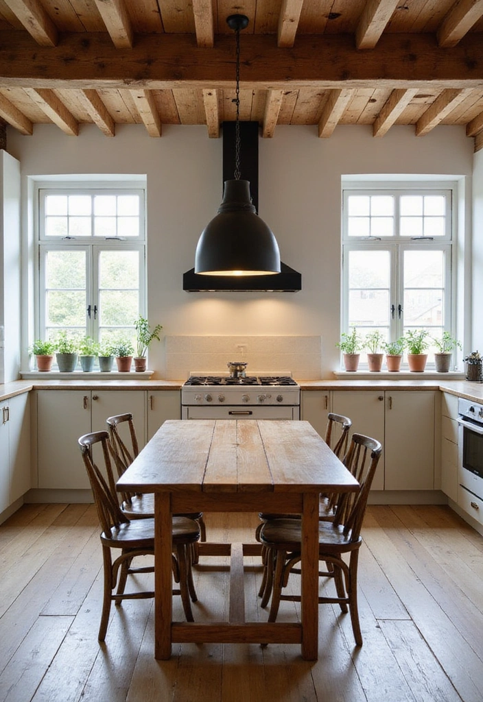 15 Cozy Farmhouse Kitchen Designs That'll Inspire Your Next Remodel! - 2. Rustic Wood and Neutral Tones