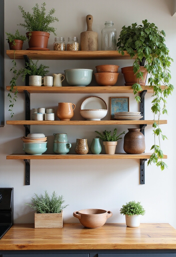15 Cozy Farmhouse Kitchen Designs That'll Inspire Your Next Remodel! - 4. Open Shelving for Practical Decor
