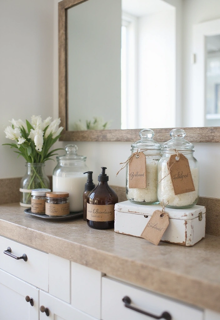 21 Stunning Farmhouse Bathroom Ideas That Will Transform Your Space (And #8 Is a Must-See!) - 18. Farmhouse-Style Toiletries