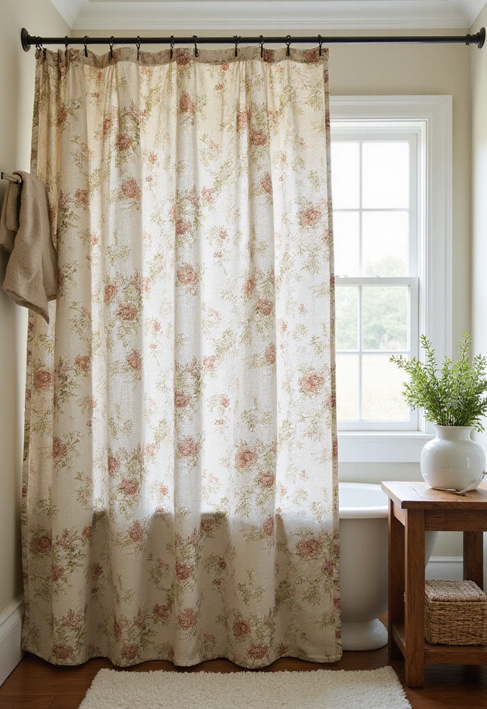 21 Stunning Farmhouse Bathroom Ideas That Will Transform Your Space (And #8 Is a Must-See!) - 11. Farmhouse Shower Curtains