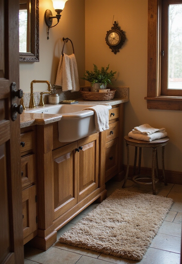 21 Stunning Farmhouse Bathroom Ideas That Will Transform Your Space (And #8 Is a Must-See!) - 13. Cozy Textiles