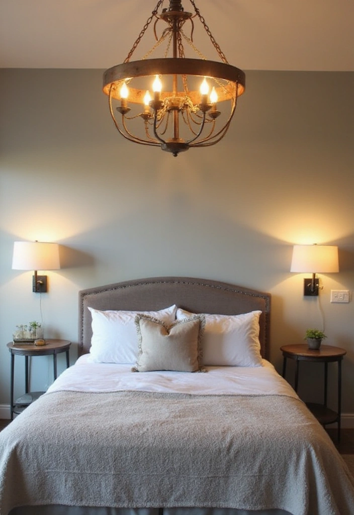 22 Cozy Farmhouse Bedroom Ideas That'll Make You Want to Snuggle In! - 14. Farmhouse Style Lighting Fixtures