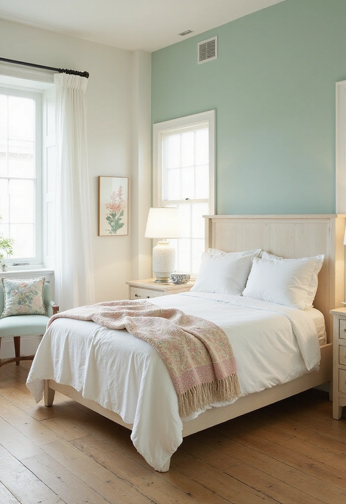 22 Cozy Farmhouse Bedroom Ideas That'll Make You Want to Snuggle In! - 2. Soft Color Palettes for Serenity