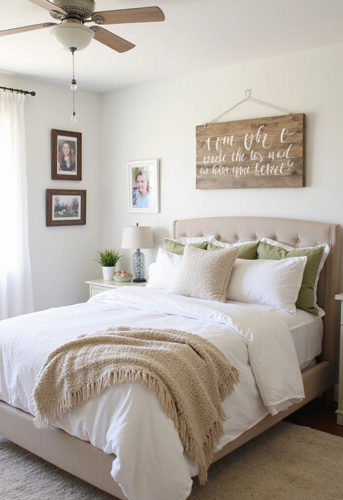 22 Cozy Farmhouse Bedroom Ideas That'll Make You Want to Snuggle In! - 11. Personalized Touches